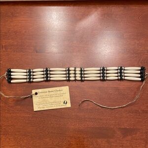 NWT Handcrafted Genuine Bone Choker Necklace Sioux Indian